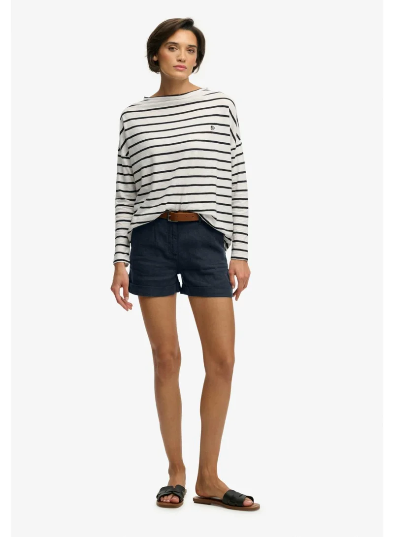 سوبر دراي Mid Rise Linen Shorts