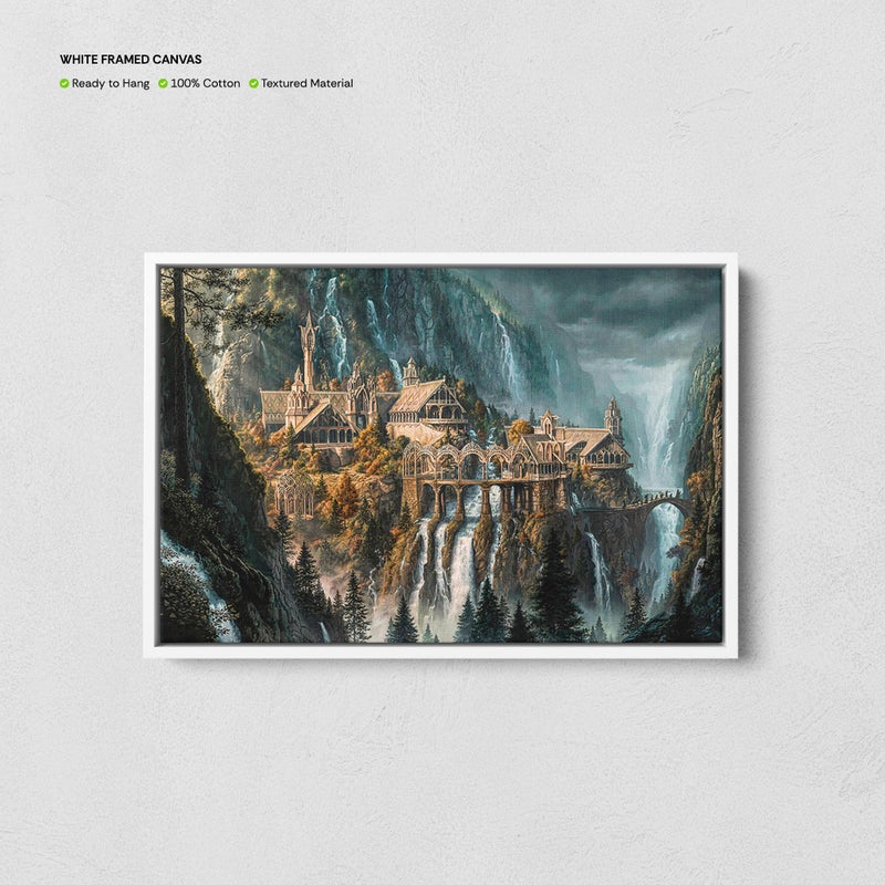 TNESSENTIAL Rivendell Wall Art, LOTR Inspired Canvas, Middle Earth Print, Rivendell Landscape, Bookish Gift, Lord in search of the ring - Image 4
