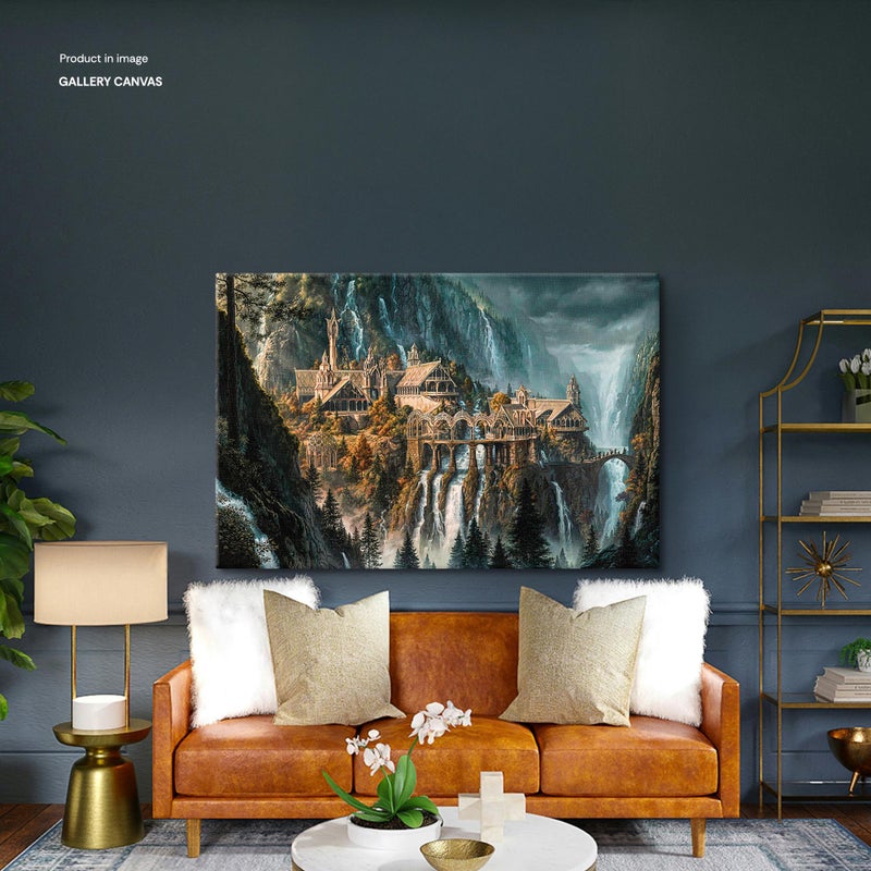 TNESSENTIAL Rivendell Wall Art, LOTR Inspired Canvas, Middle Earth Print, Rivendell Landscape, Bookish Gift, Lord in search of the ring - Image 2