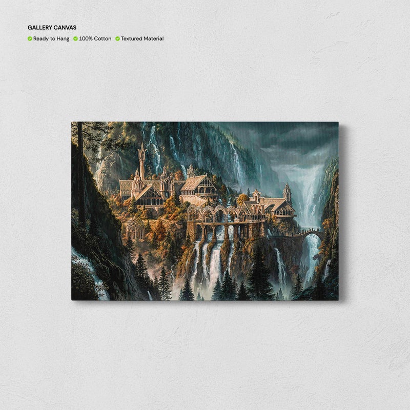 TNESSENTIAL Rivendell Wall Art, LOTR Inspired Canvas, Middle Earth Print, Rivendell Landscape, Bookish Gift, Lord in search of the ring - Image 5