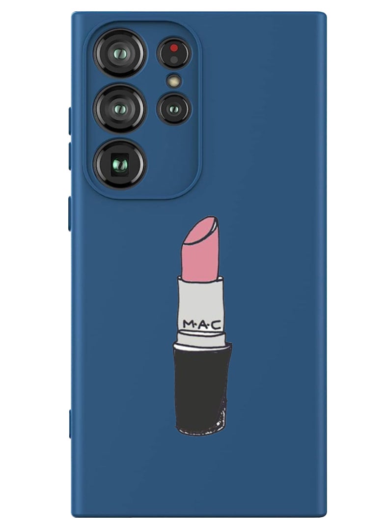 Theodor Protective Slim Fit Case Liquid Silicone Cover with Full Body Protection Anti-Scratch Shockproof Case For Samsung Galaxy S24 Ultra (Blue) - Lipstick - Image 1