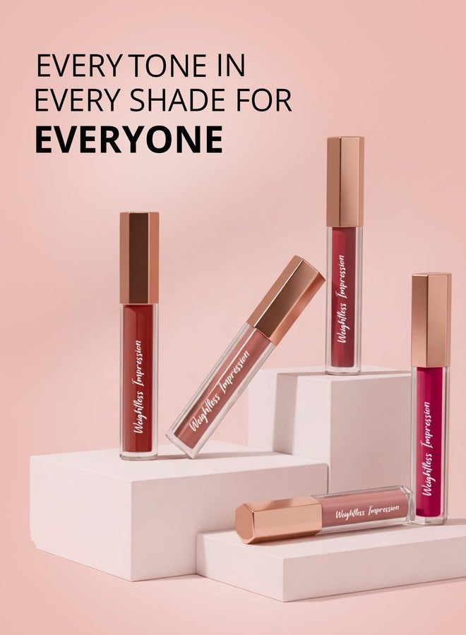 FLiCKA Weightless Impression Liquid Lipstick| Enriched With Vitamin E, Matte Finish, Moisturizing, Creaseless Formula, 01 January, 1.6ml - Image 5