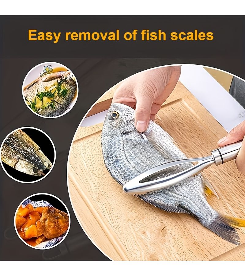 2pcs Stainless Steel Fish Scale Remover Brush For Multifunctional Kitchen Use - Image 2