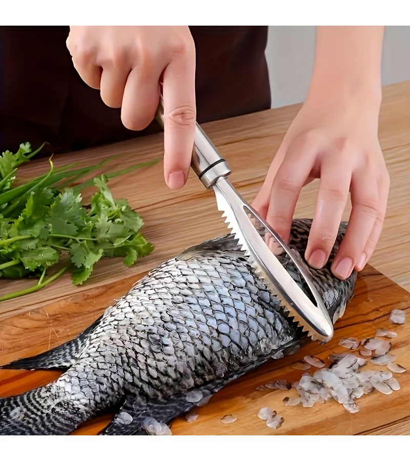 2pcs Stainless Steel Fish Scale Remover Brush For Multifunctional Kitchen Use - Image 4