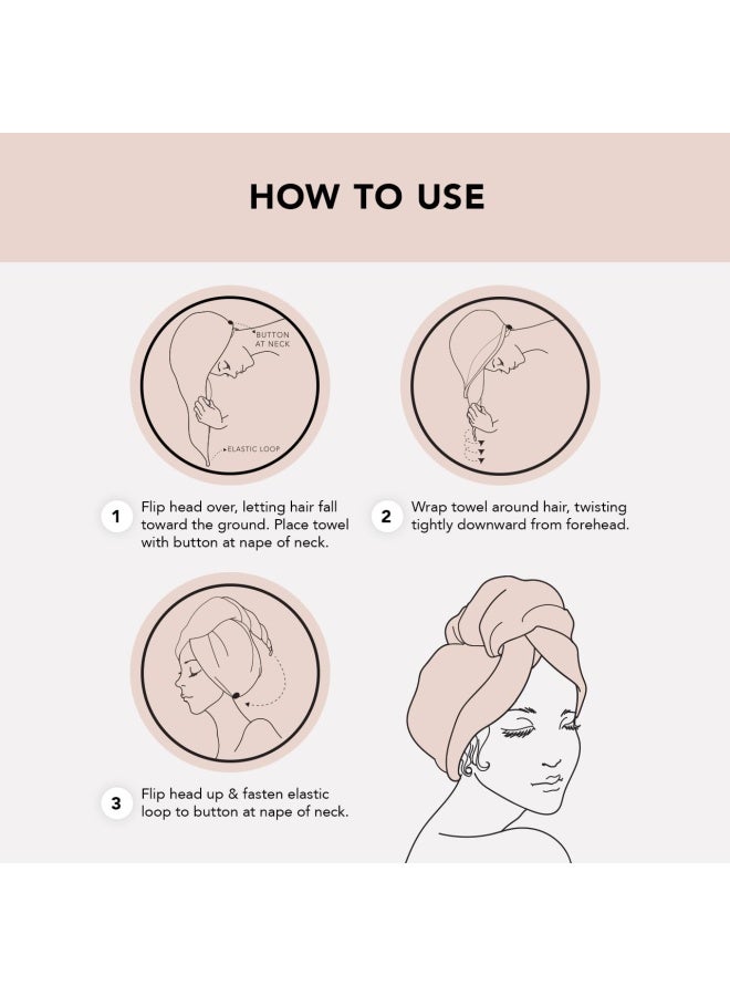 Kitsch Kitsch Microfiber Hair Towel Wrap for Women  Microfiber Towel Super Absorbent Quick Dry AntiFrizz  for Long and Short Hairs Turbans for Women Hair Wrap  Blush - Image 5