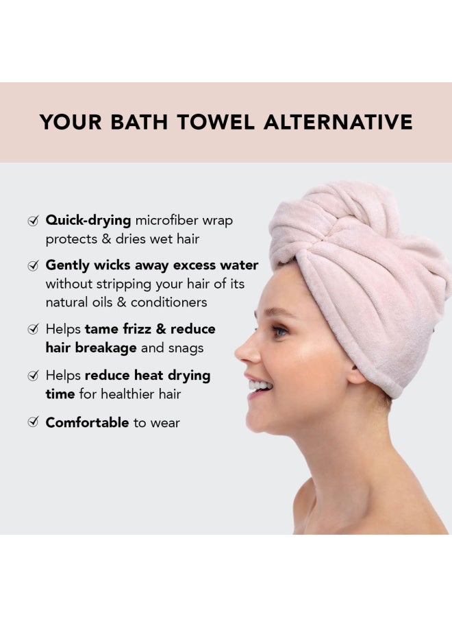 Kitsch Kitsch Microfiber Hair Towel Wrap for Women  Microfiber Towel Super Absorbent Quick Dry AntiFrizz  for Long and Short Hairs Turbans for Women Hair Wrap  Blush - Image 4