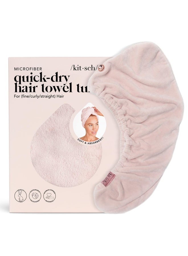 Kitsch Kitsch Microfiber Hair Towel Wrap for Women  Microfiber Towel Super Absorbent Quick Dry AntiFrizz  for Long and Short Hairs Turbans for Women Hair Wrap  Blush - Image 2