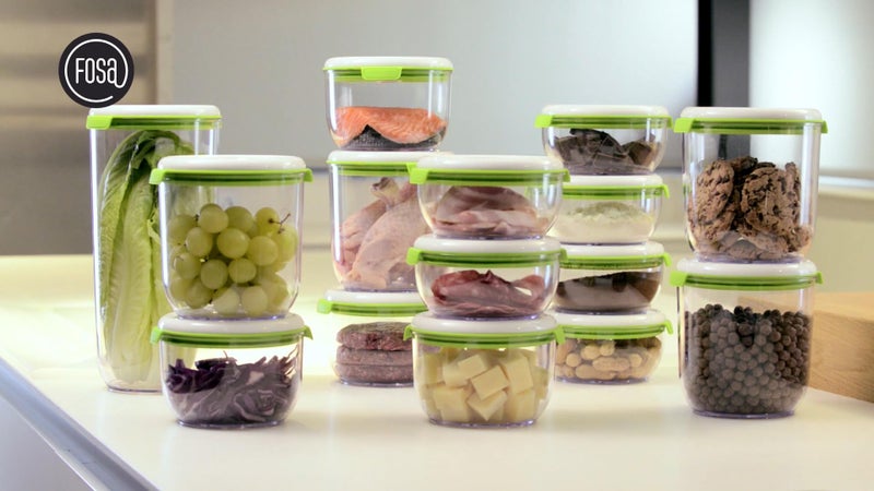 FOSA food Saver Containers for Vacuum Seal 3 Pack - 28oz Reusable Medium Vacuum Sealer Containers - Food Vacuum Sealer Set (Vacuum Pump Not Included) - Image 3