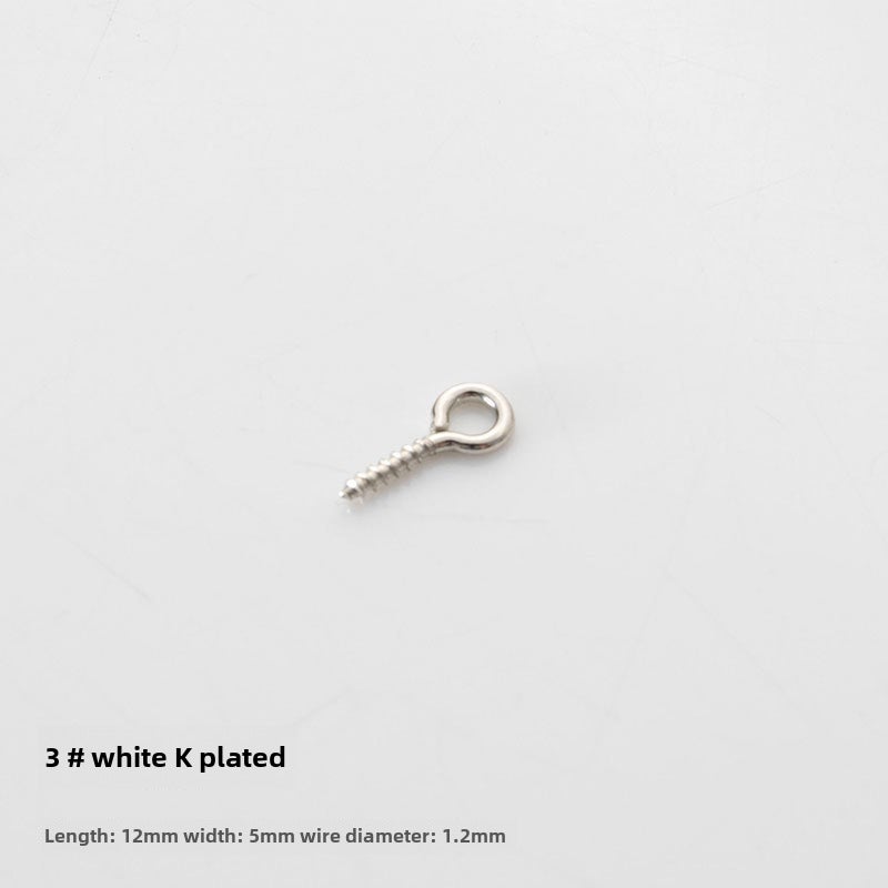 DIY Jewelry Screw Eye Pins Accessories 3# white-plated K/100/15g 3# white-plated K/100/15g