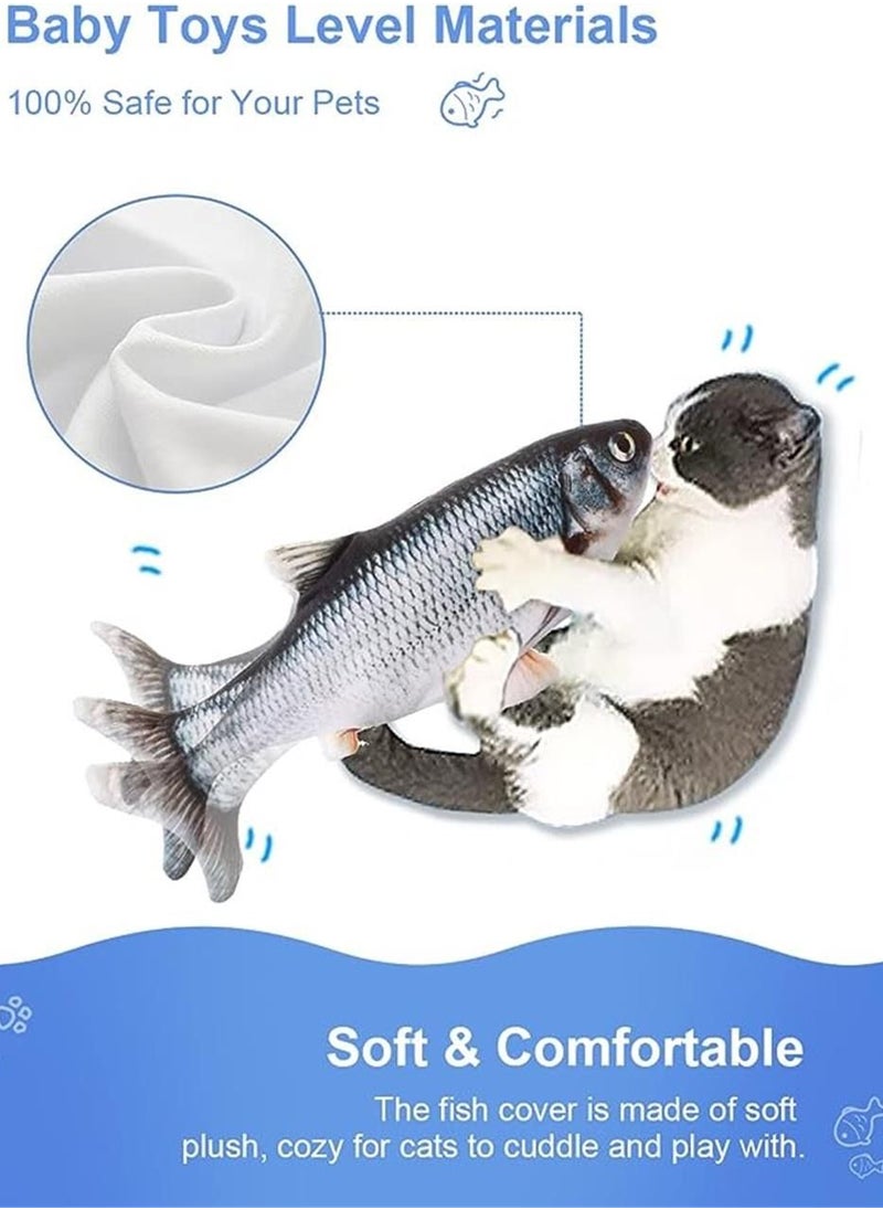 Generic - Moving Cat Kicker Fish Toy 11", Realistic Flopping Fish, Wiggle Fish Toy, Floppy Kitty Kitten Toy, Interactive Cat Toy - Image 1