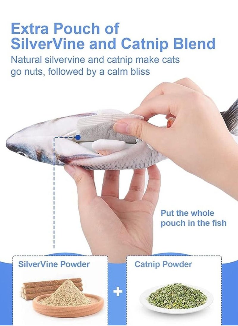 Generic - Moving Cat Kicker Fish Toy 11", Realistic Flopping Fish, Wiggle Fish Toy, Floppy Kitty Kitten Toy, Interactive Cat Toy - Image 1
