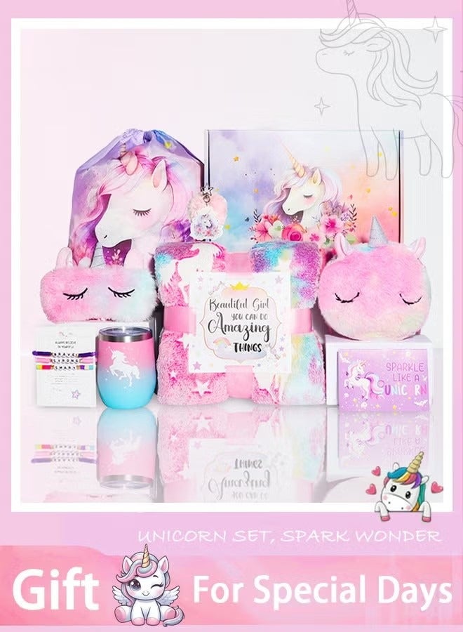 Beauenty Unicorn Gift Set for Girls, Birthday Gifts,Ramadan Gift Box, Back-to-School Gifts, Graduation Gifts, and Girls' Toys for Ages 4 to 18 Combined Materials Pink - Image 1
