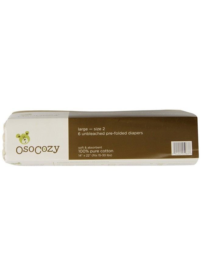 OsoCozy Prefolds Unbleached Cloth Baby Diapers Size 2 (1530 Lbs.) Soft Absorbent And Durable 100% Natural Cotton Our Top Selling Diaper Service Quality Prefolds Unbleached Natural Color 6 Pack  - Image 4
