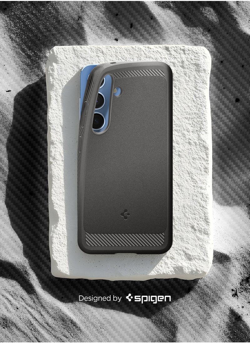 Spigen Rugged Armor MagFit Galaxy S25 Case Cover with MagSafe and Carbon Fiber Textures (2025) - Marble Gray  - Image 3