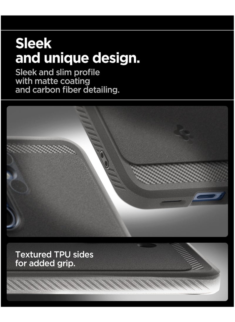 Spigen Rugged Armor MagFit Galaxy S25 Case Cover with MagSafe and Carbon Fiber Textures (2025) - Marble Gray  - Image 4