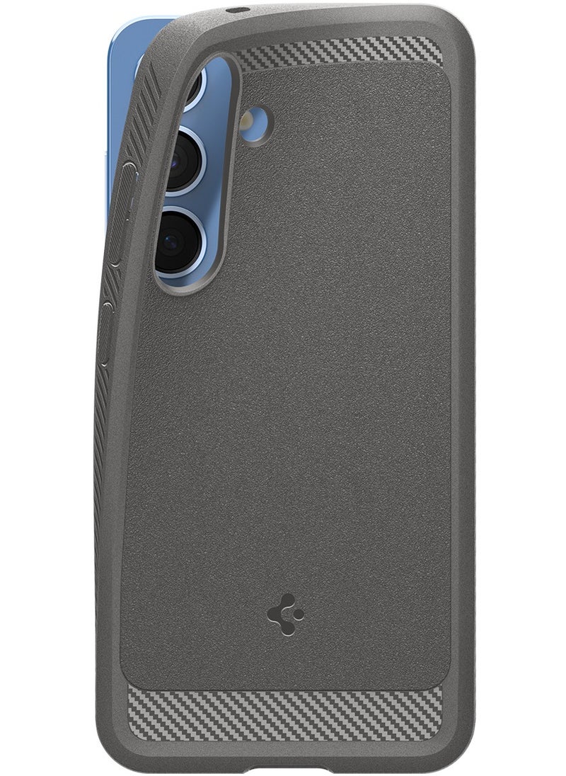 Rugged Armor MagFit Galaxy S25 Case Cover with MagSafe and Carbon Fiber Textures (2025) - Marble Gray