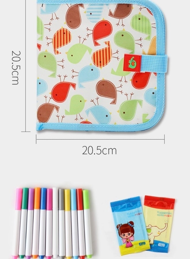 2 Sets of Erasable Doodle Board 14 Pages Painting Toys for 3+ Year Old Boys and Girls Drawing Pad for Toddlers Birthday Halloween Gifts With 12 Coloring Pens Bird and Bear Lovely Cover - Image 5