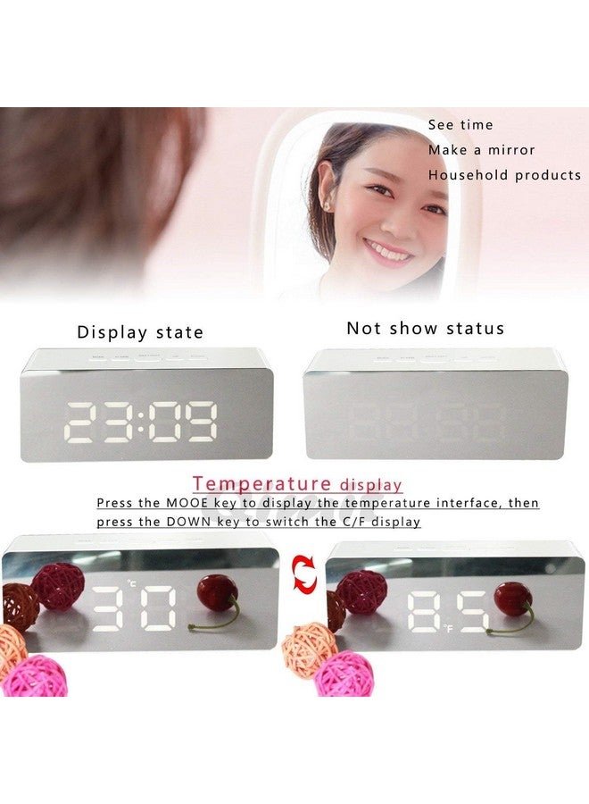 QIMIT Digital Alarm Clock Table Clock for Students, Home, Office, Corporate with Automatic Sensor, Date & Temperature-Black, Plastic, 14W x 8H Centimeters (1, Silver) - Image 3