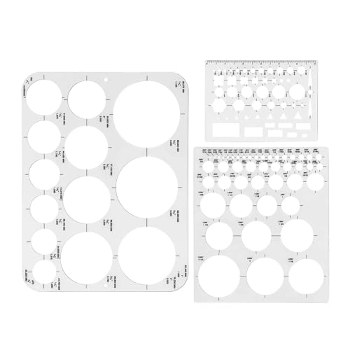 ZTEOFO Circle Templates for Drawing - 3 Pack Drafting Stencils Measuring Tools, Circle Stencil, Round Stencil, Drawing Aid - Image 1