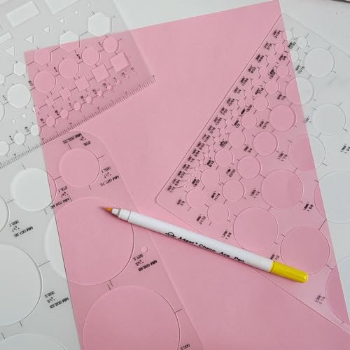 ZTEOFO Circle Templates for Drawing - 3 Pack Drafting Stencils Measuring Tools, Circle Stencil, Round Stencil, Drawing Aid - Image 5