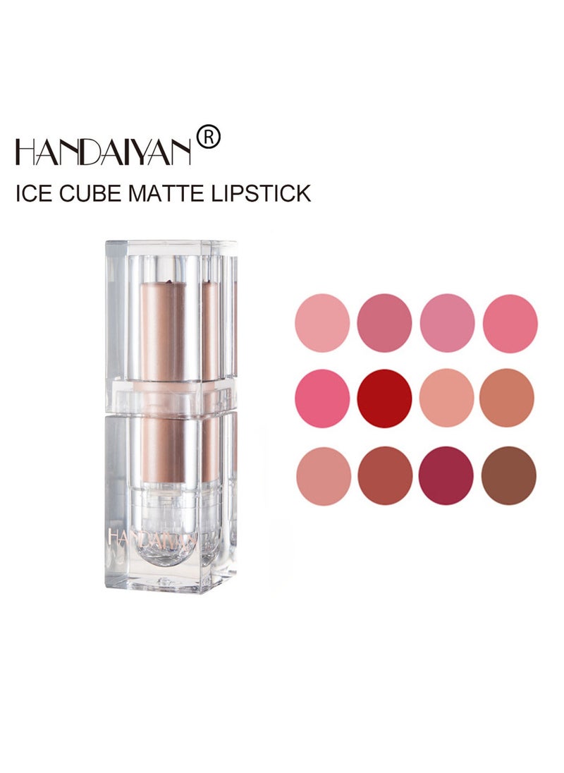 Handaiyan Lipstick For Women Matte Lipsticks Long Lasting Moisturizing Long Wear Waterproof 24 Velvet Ice Cube Lip Stain Makeup Tint Nude Superstay Original Highly Pigmented Nourishing Non-Drying  - Image 3