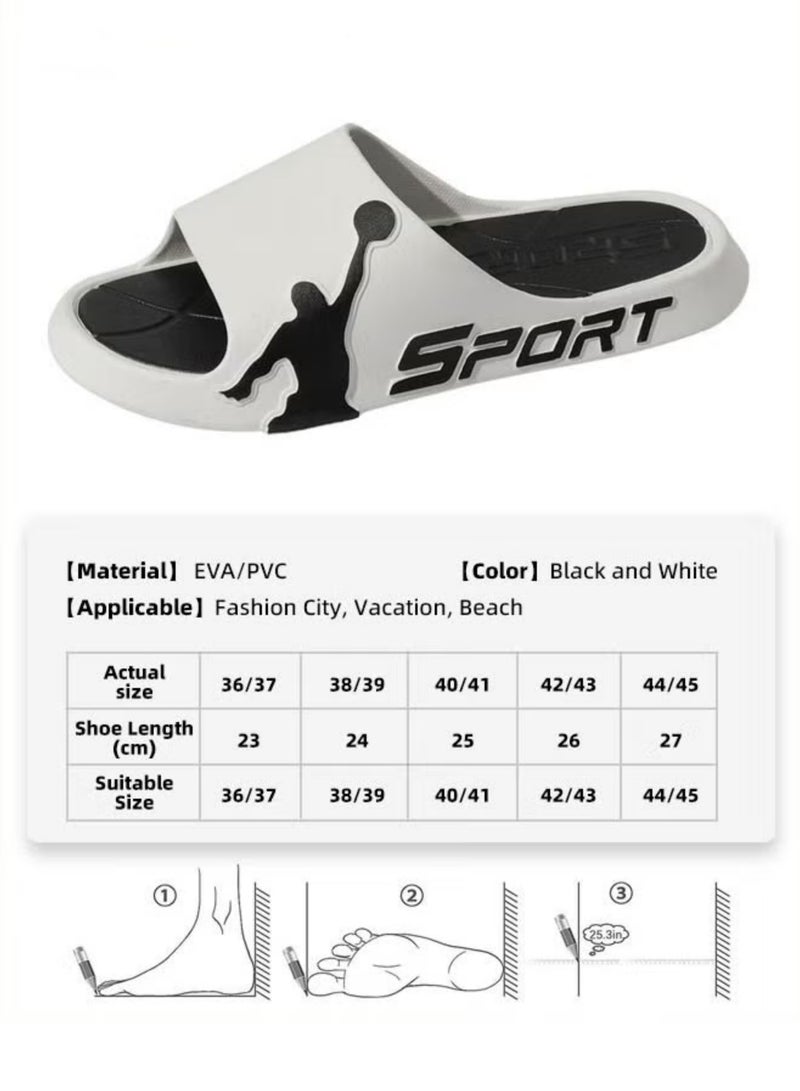 Rock Pow Pillow Slippers for Men Non Slip Quick Drying Shower Slides Bathroom Sandals Ultra Cushion Thick Sole Suitable for Indoor and Outdoor - Image 2