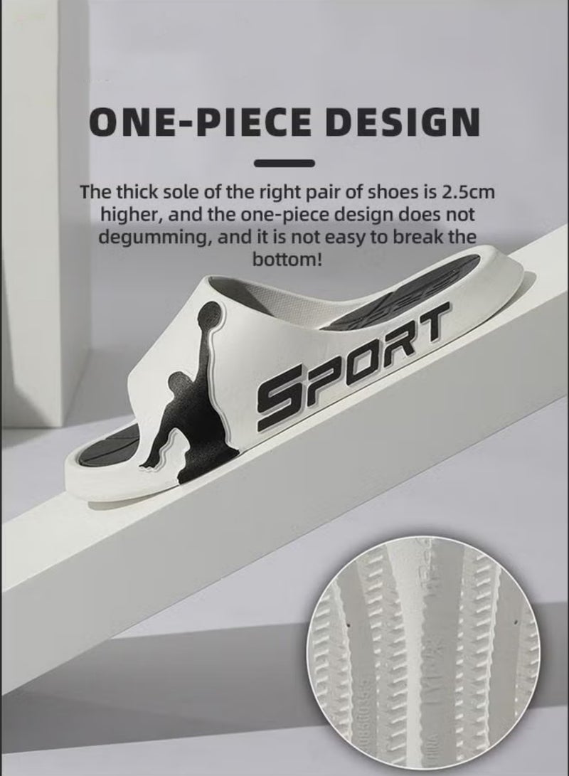 Rock Pow Pillow Slippers for Men Non Slip Quick Drying Shower Slides Bathroom Sandals Ultra Cushion Thick Sole Suitable for Indoor and Outdoor - Image 5