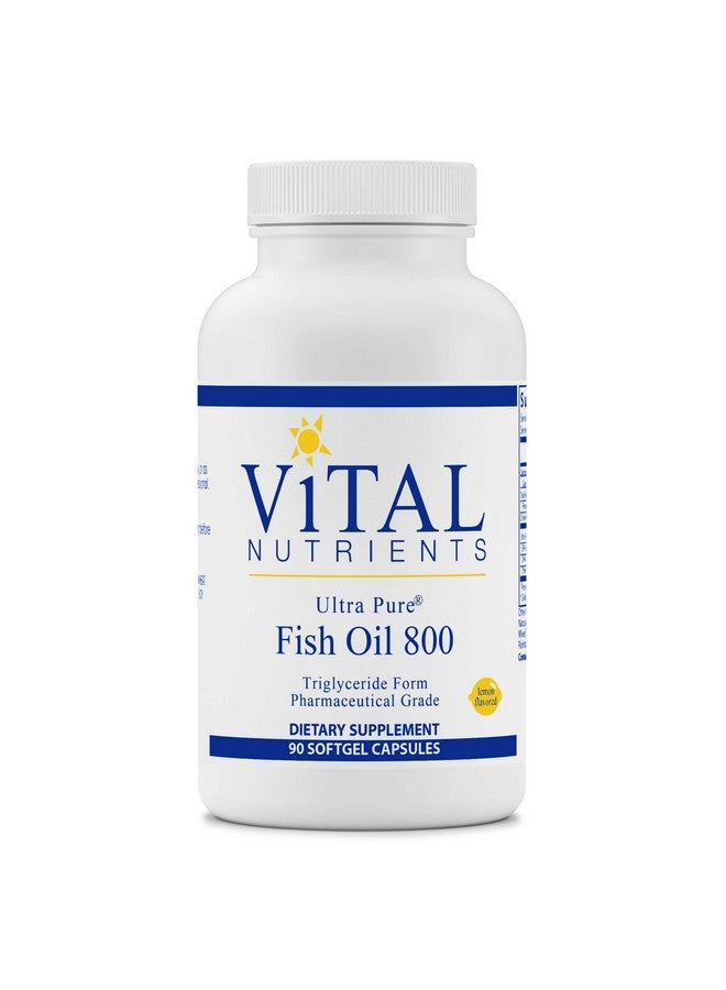 Vital Nutrients Ultra Pure Fish Oil 800 Triglyceride Form (Pharmaceutical Grade) Hipotency Wild Caught Deep Sea Fish Oil Cardiovascular Support Natural Lemon Flavor 90 Softgels Per Bottle - Image 2