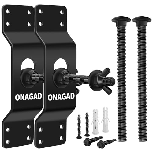 ONAGAD 2 Pack Wall Mount Spare Tire Carriers Upgraded Spare Wheel Holder Mounts Spare Tire Mounting Bracket Rack for Enclosed Trailers Trucks Cargo Race Box Trailers Vans Warehouses Garages and Semis - Image 1
