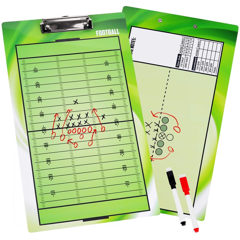 BETTERLINE Football Coaching Board Double-Sided Dry-Erase Clipboard for American Football Coaches - Comes with 2 Erasable Pens - Image 1