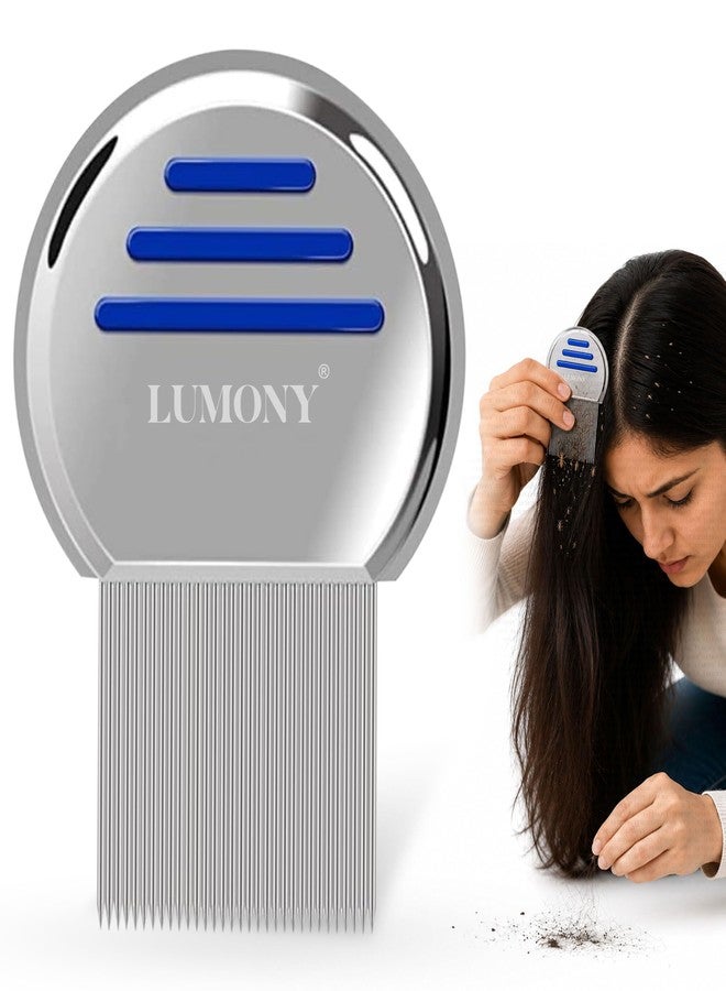 LUMONY مشط لوموني® لإزالة القمل للنساء والأطفال، مصنوع من الفولاذ المقاوم للصدأ، لإزالة بيض القمل والصئبان، مناسب للنساء والرجال. - Image 1