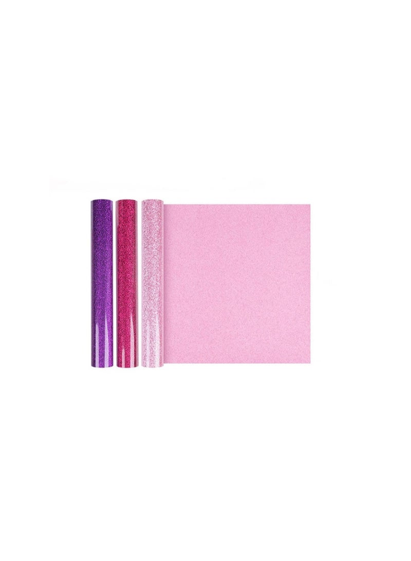 Kalon KALON® Pink Glitter Heat Transfer Vinyl Roll 12'' x 10ft 3 Meter for T-Shirts, Bags,fabric.Craft Hats & Shoes – Premium Best heat transfer vinyl for t-shirts HTV vinyl for heat press machine - Image 4