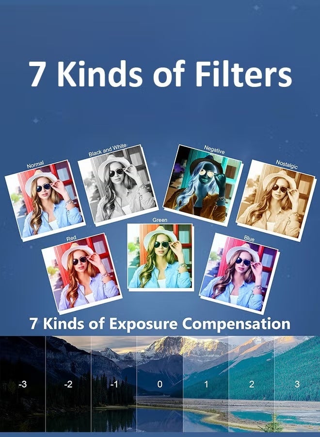 ZONBON Digital Camera, 5K Cameras Digital with 64GB SD Card, 75MP Digital Camera for Photography and Video, 18X Digital Zoom Digital Camera with 3'' Flip Screen, 5K Vlogging Camera, Compact Anti Shake Vlogging Camera for Gift - Image 5