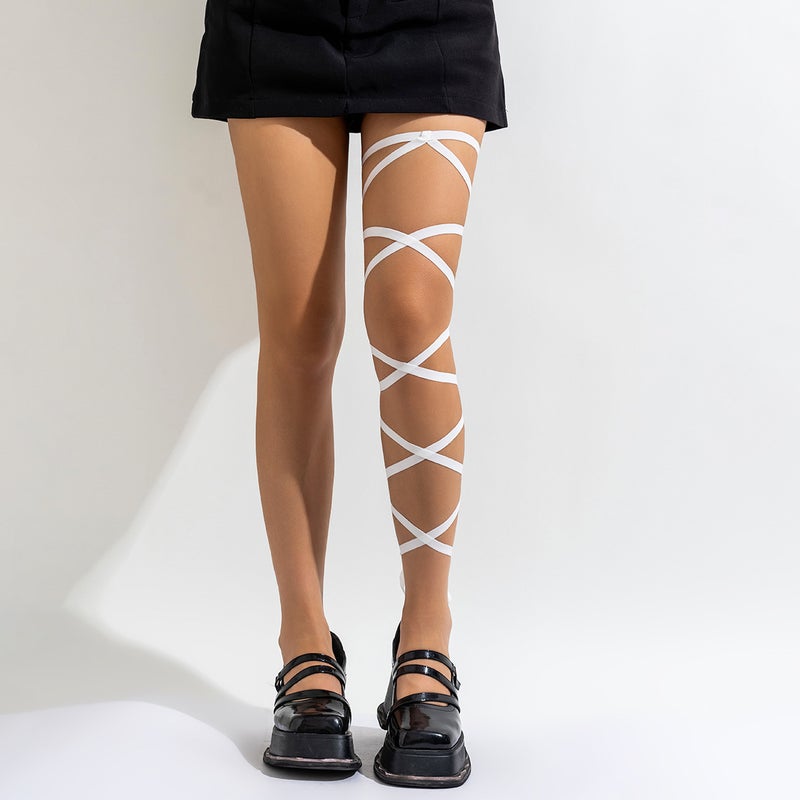 jewelry JK leg ring dark elastic band thigh ring female Japanese ins sexy leg chain strap foot accessories - Image 1