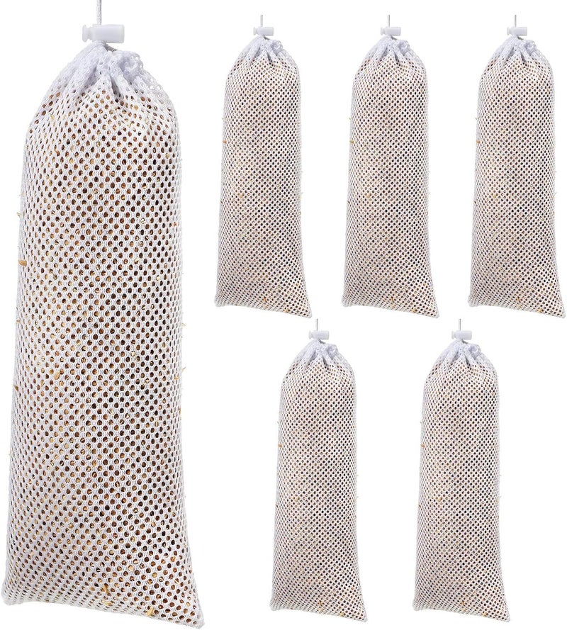 Weewooday Finch Sock Feeder Thistle Socks Bird Feeder Instant Seed Sack Feeder 4.7 x 11 Inch(White, 6 Pieces) - Image 1