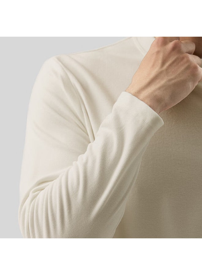 Markless Infrared Warming Long Sleeve T-shirt Men Autumn Winter Crew Neck Base Layer Top Milk Tea Apricot M - Image 2