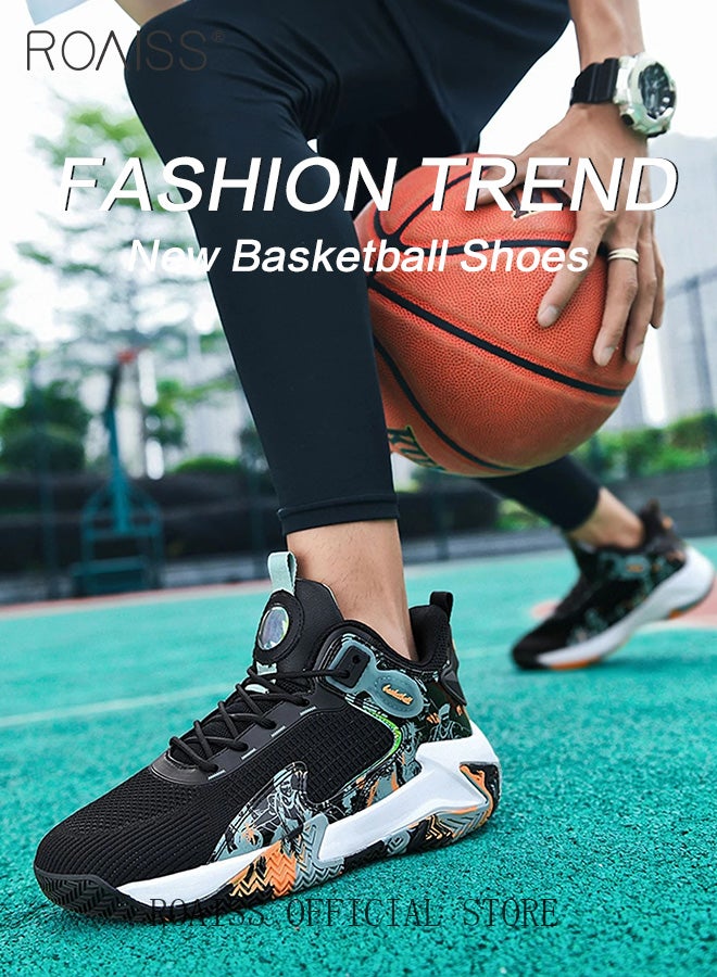رويس أحذية رياضية أنيقة للرجال، أحذية كرة سلة خفيفة الوزن ومسامية للرجال والفتيان، أحذية رياضية برباط غير قابلة للانزلاق، أحذية رياضية ممتصة للصدمات مع بطانة ناعمة، مناسبة للارتداء اليومي والجري والأنشطة الخارجية - Image 3