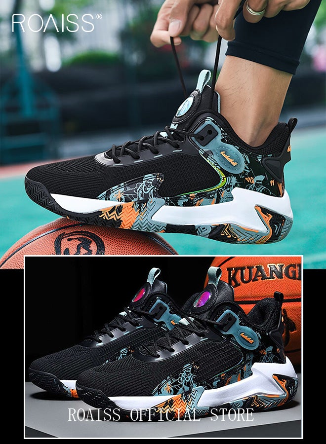 رويس أحذية رياضية أنيقة للرجال، أحذية كرة سلة خفيفة الوزن ومسامية للرجال والفتيان، أحذية رياضية برباط غير قابلة للانزلاق، أحذية رياضية ممتصة للصدمات مع بطانة ناعمة، مناسبة للارتداء اليومي والجري والأنشطة الخارجية - Image 2