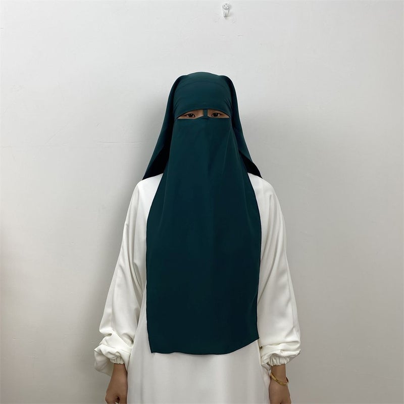 Fashion Nida Fabric Single-Layer Headscarf with Veil - Image 1