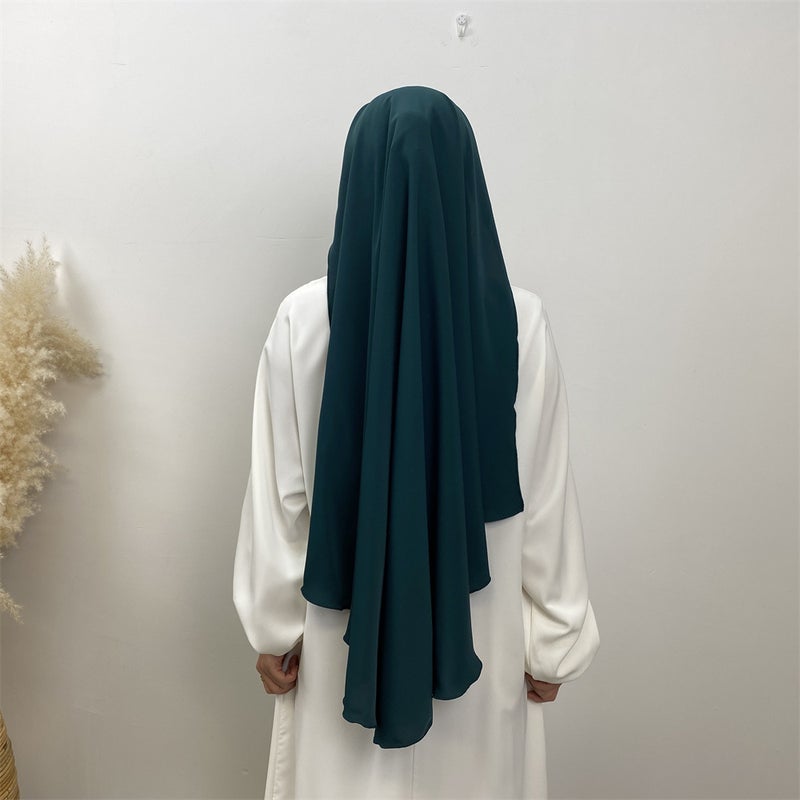 Fashion Nida Fabric Single-Layer Headscarf with Veil - Image 2