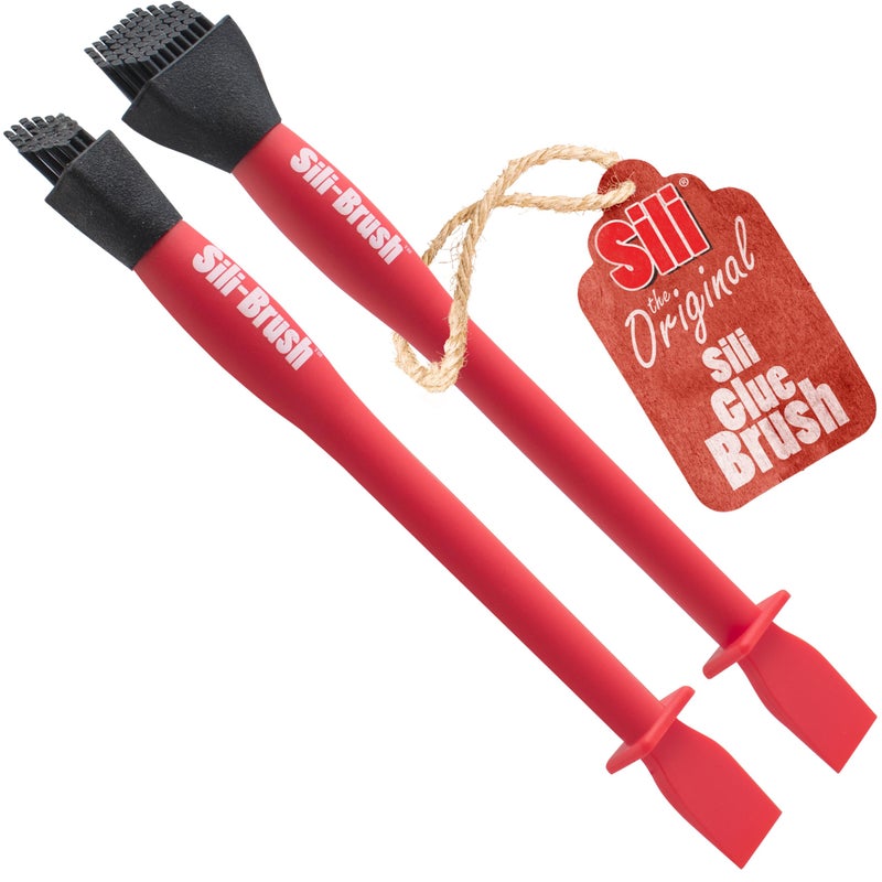 Fulton Sili Non-Stick Silicone Glue Brush Wood Glue Applicator Set, 1 & 1/2 Wood Glue Brush Kit, Easy Clean Glue Brushes for Woodworking, Arts, Hobby, Silicone Glue Spreader Glue Brushes - Image 1