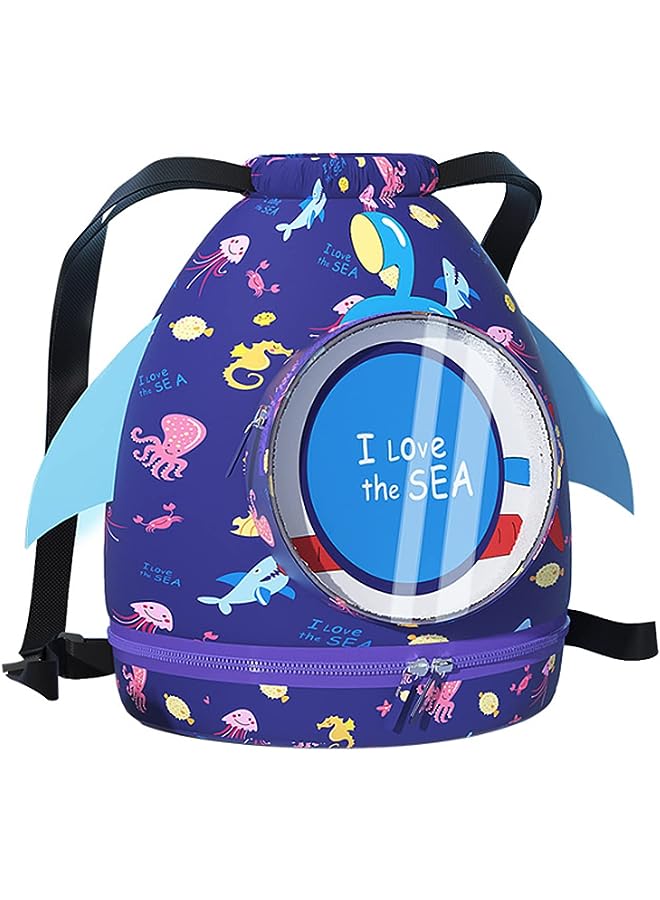 DAYONG Dry Wet Swim Bag for Boys,Drawstring Backpack with Shoe Compartment for Pool Beach Gym Sport - Image 1