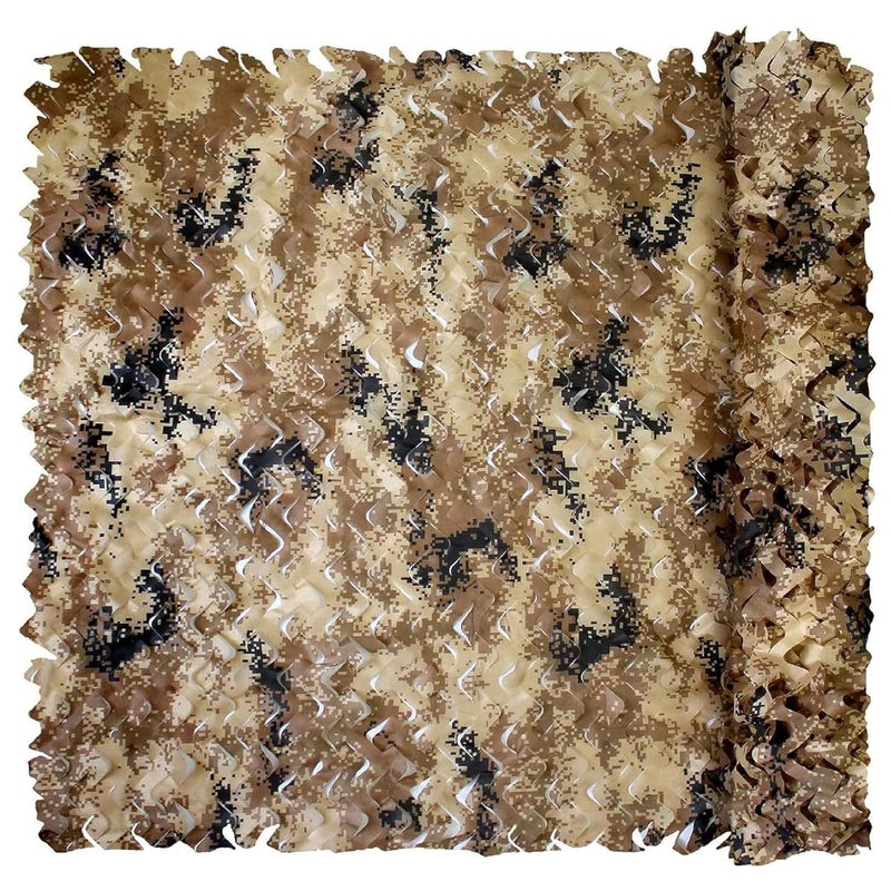 RAISCO 5X50 Feet Semi-Desert Hunting Blind Camo Net Camouflage Nets Military Surplus for Shooting, Party Decoration, Photograph, Vahicle Cover, Sunshade Semi-Desert Color Combination - Image 1