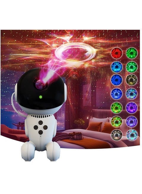 Starry sky projector night light projector robot galaxy projector magnetic head 14 color starry sky light with remote control children's nebula star light