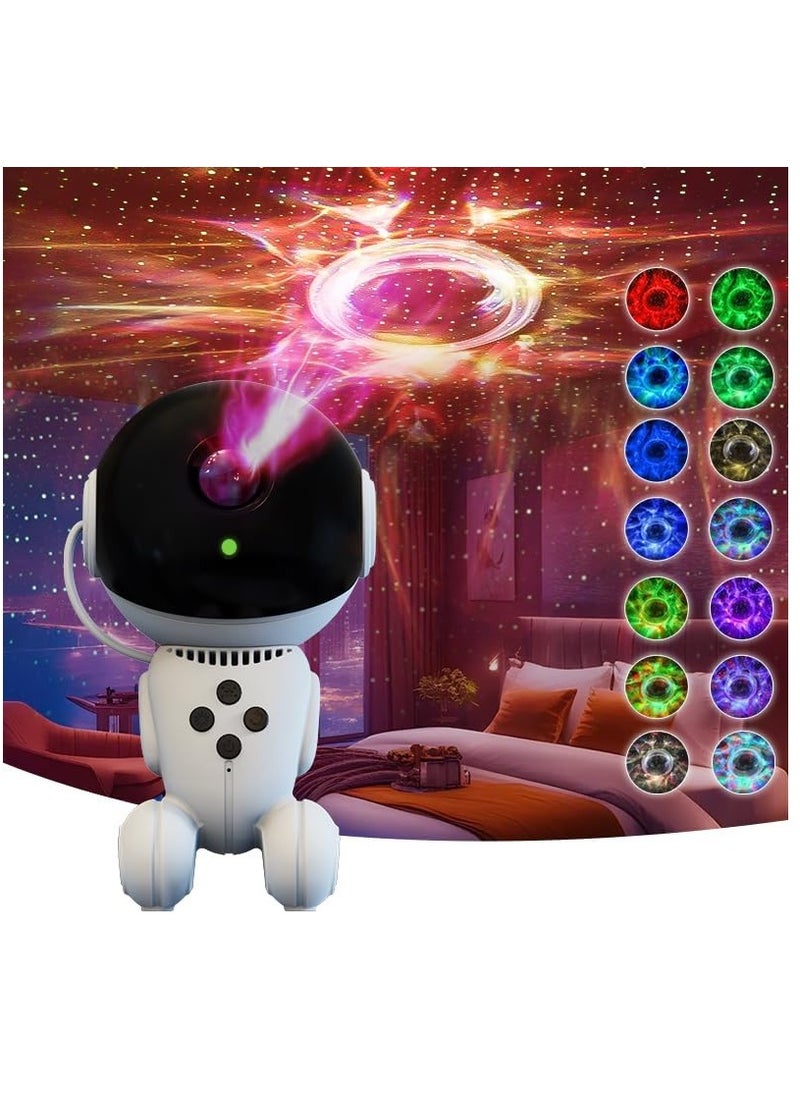 Starry sky projector night light projector robot galaxy projector magnetic head 14 color starry sky light with remote control children's nebula star light