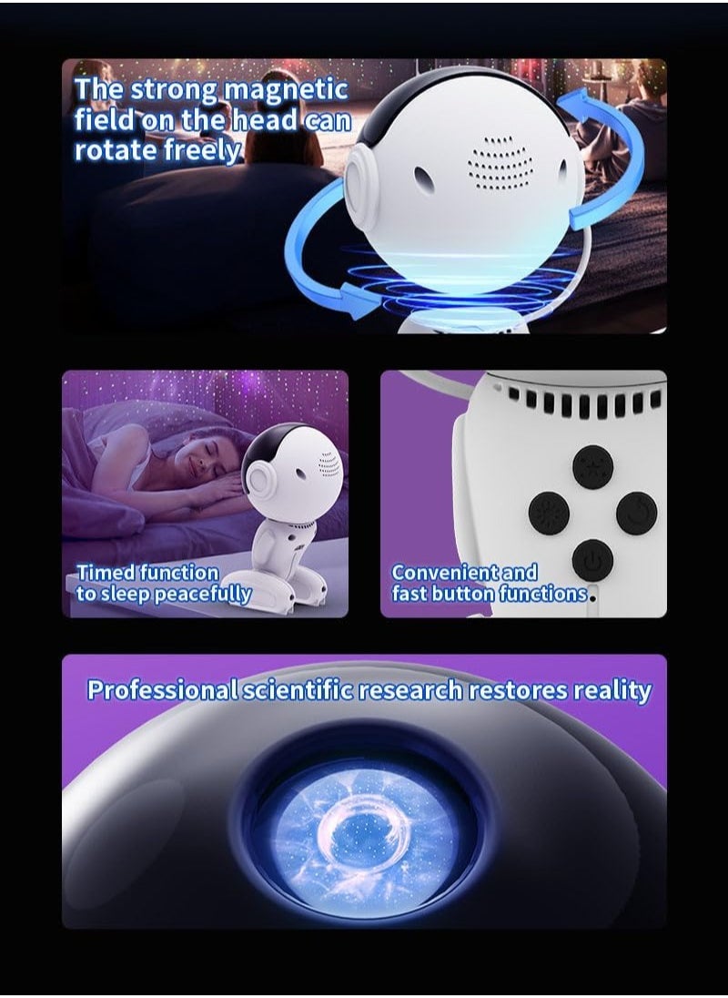 Starry sky projector night light projector robot galaxy projector magnetic head 14 color starry sky light with remote control children's nebula star light