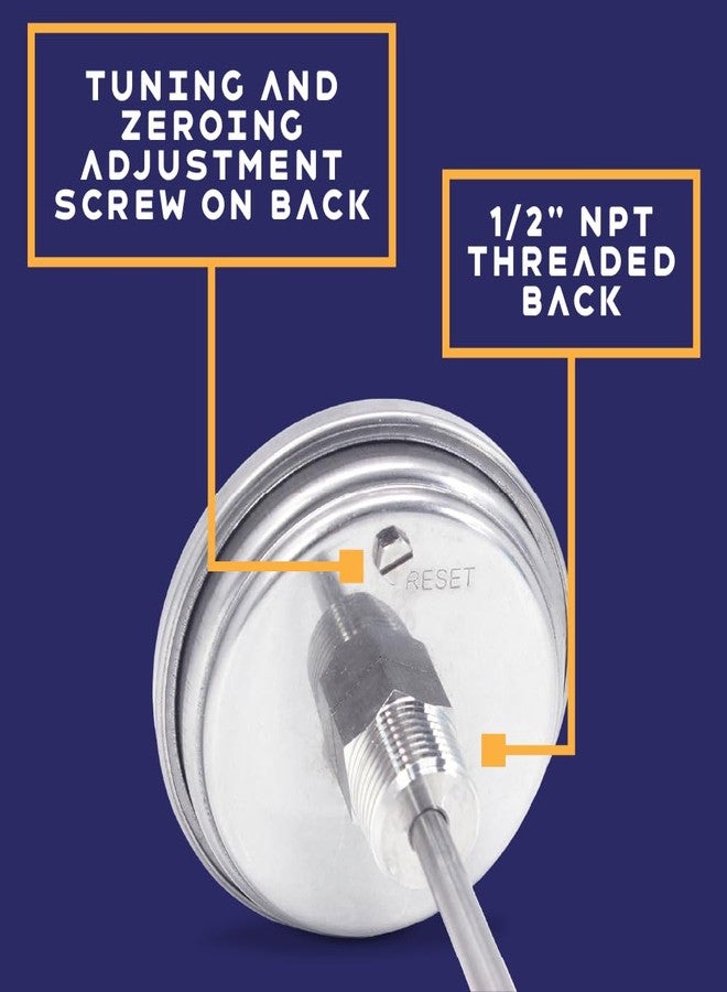 CONCORD 3" Stainless Steel Thermometer for Home Brewing (4" Stem) - Image 3