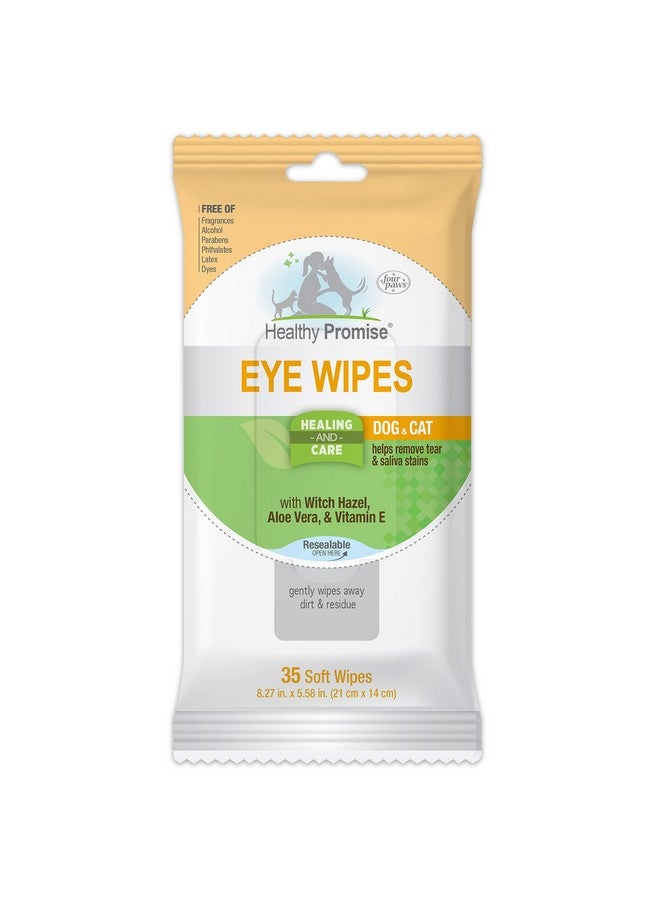 Four Paws Healthy Promise Grooming Pet Eye Cleaning Wipes for Dogs & Cats, 35 Count - Image 1