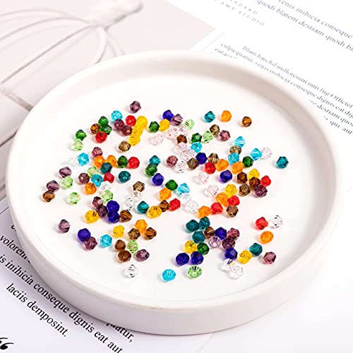 MissAudrey 1800pcs Bicone Glass Beads 4mm Bicone Crystal Beads for Jewelry Making Faceted Crystal Glass Beads 15 Colors for DIY Beading Projects Bracelets Necklaces Earrings Suncatcher Crafts - Image 3