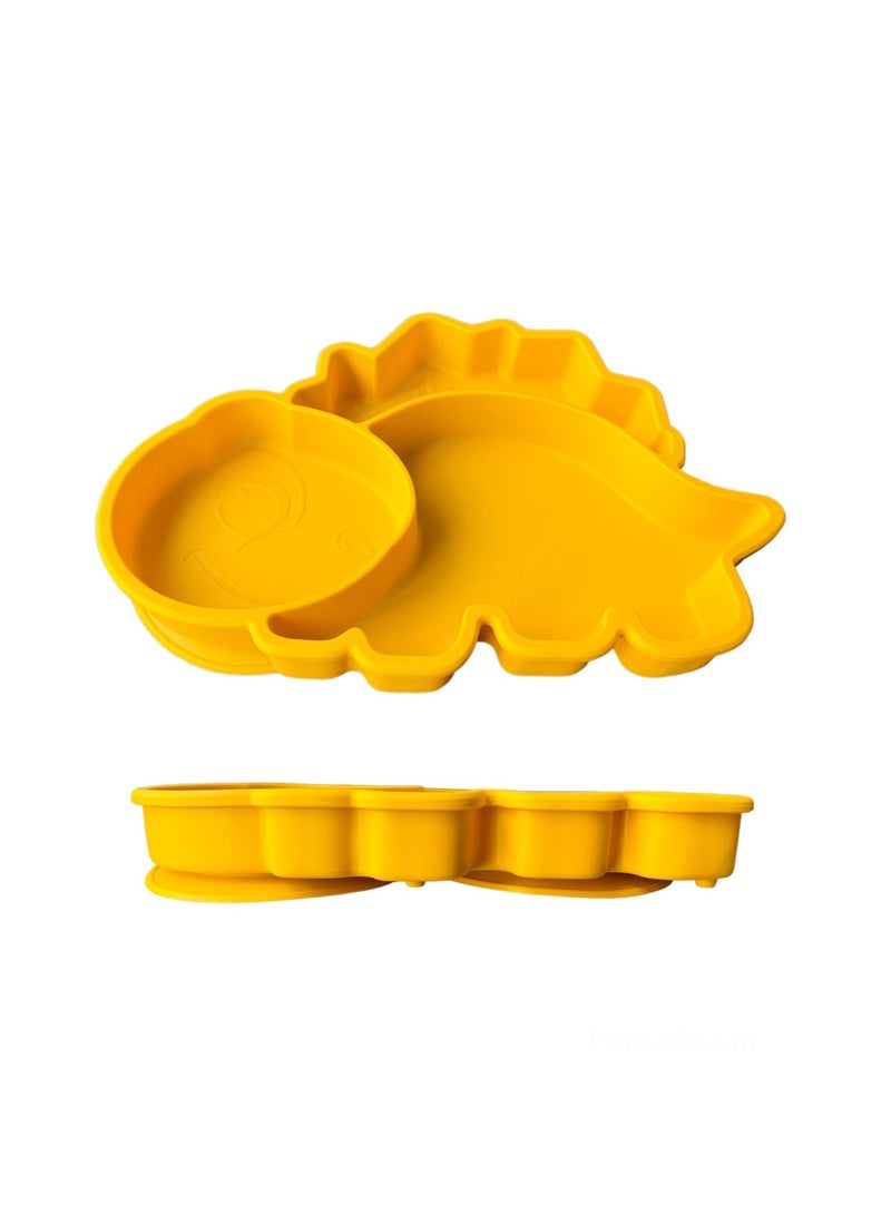 هايلاند طبق تغذية للأطفال من السيليكون بتصميم ديناصور أصفر - Image 3